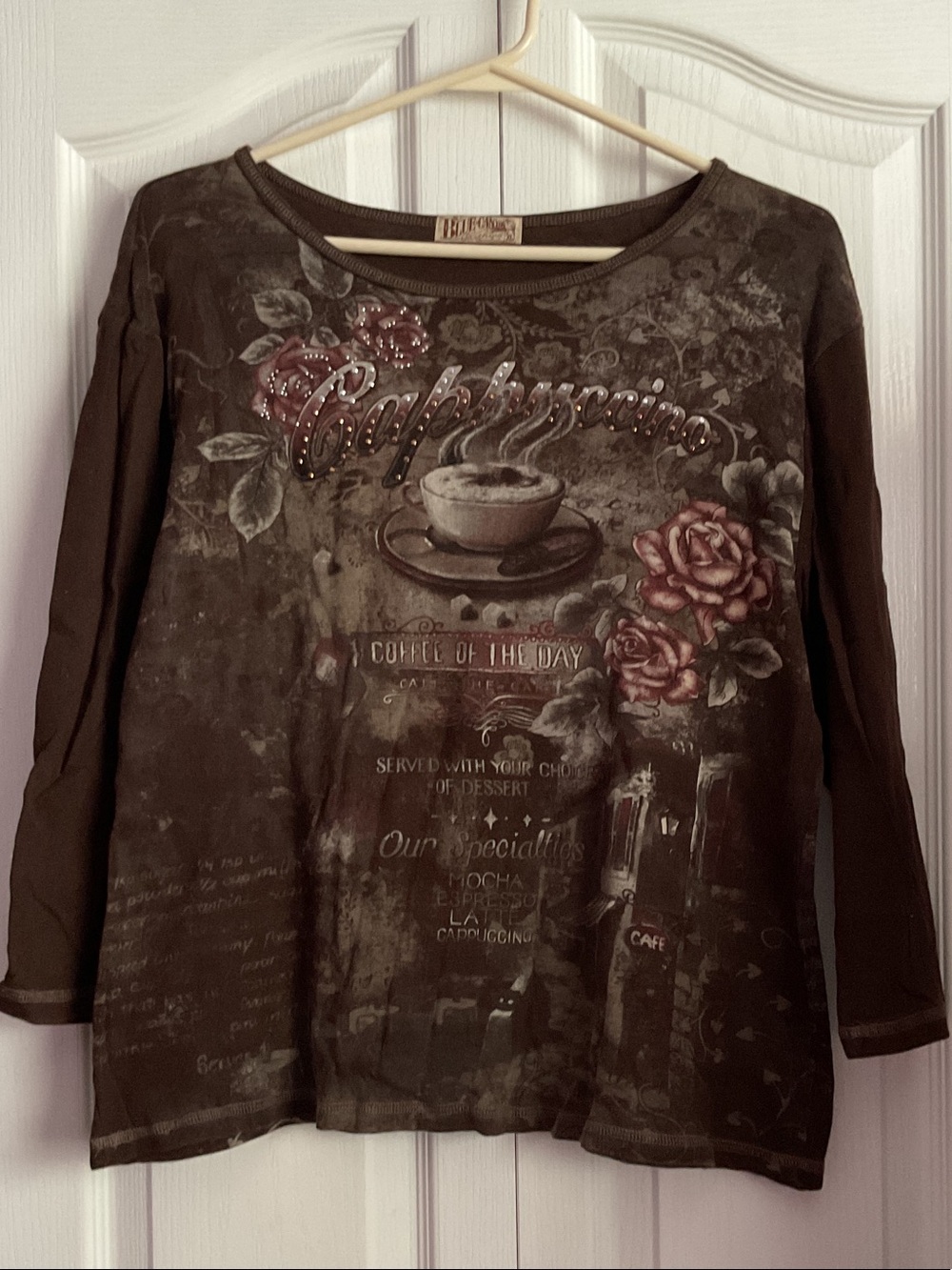 Women's Cappuccino Graphic Long-Sleeve Tee - Brown